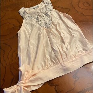 Forever 21 Silky Jeweled Tank Top Size M With Bow